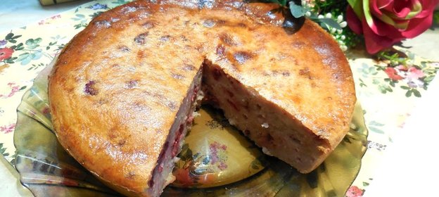 Творожная запеканка с малиной