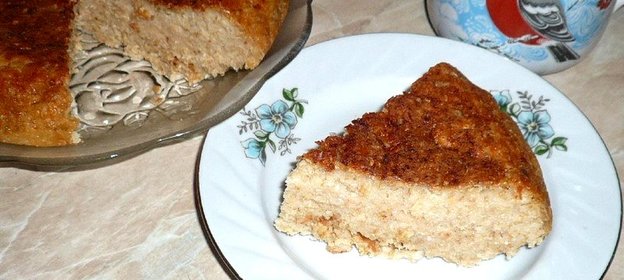 Овсяная запеканка с яблоками и творогом