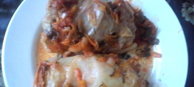 Домашние голубцы с куриным фаршем в казане