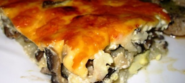 Запеканка из картофельного пюре с грибами