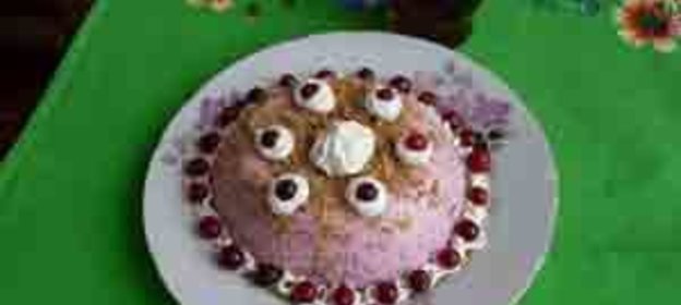 Творожно-клюквенный десерт