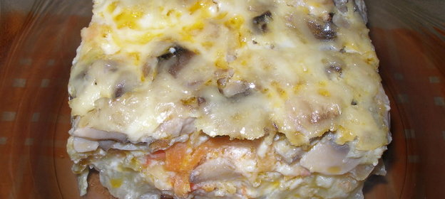 Картофельно-грибная запеканка