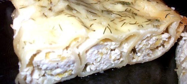 Каннеллони с курицей и кабачком