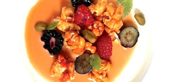 Панна-котта со сладким попкорном