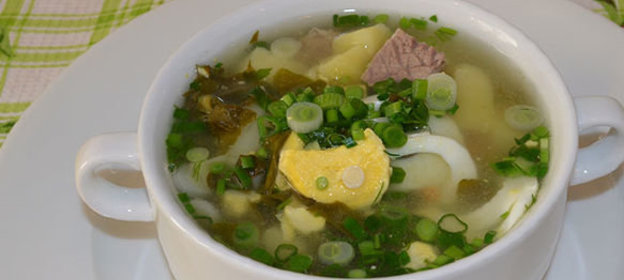 Яичница с зеленым луком