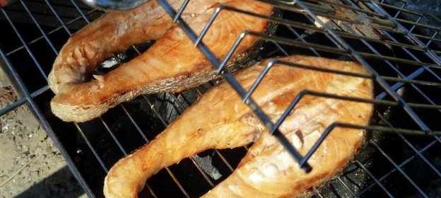 Стейки из сёмги на гриле