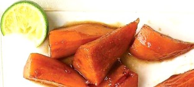 Глазированный сладкий картофель с лаймом