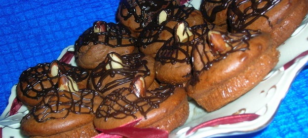 Сырно-шоколадные кексы с орехами и горьким шоколадом