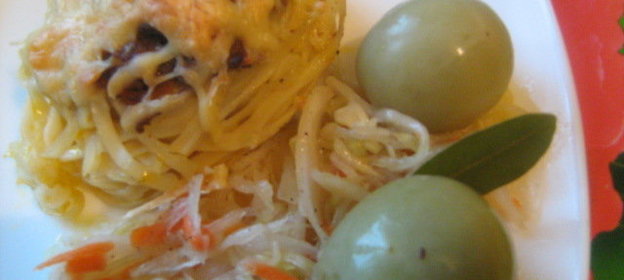 Фаршированные макаронные гнезда (вариант)