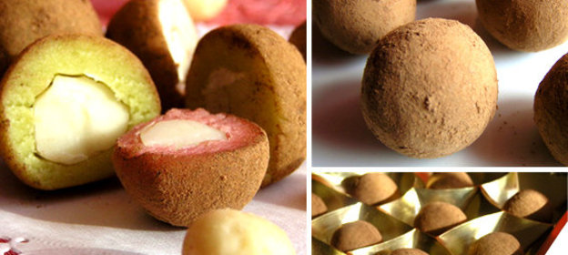 Конфеты из марципана с орехом макадамия