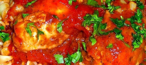 Макароны с курицей