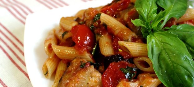 Паста алла норма (постный вариант)