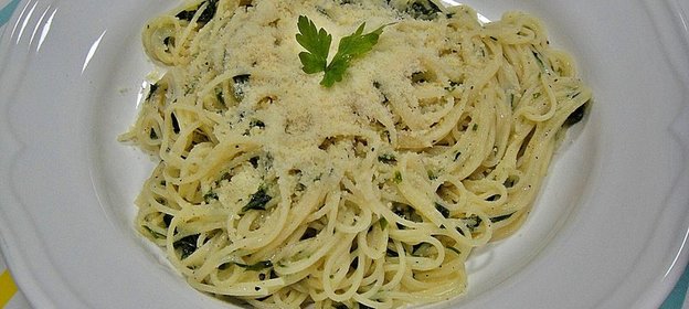 Спагетти с зеленью