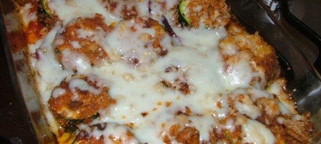Запеканка из цуккини с моццареллой и пармезаном