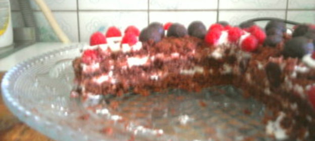 Шоколадный торт с малиной (Шоколадный клевер)