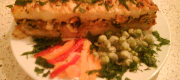 Картофельная запеканка с мидиями