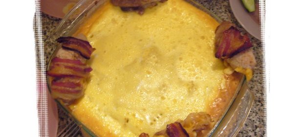 Картофельная запеканка с мясными рулетиками