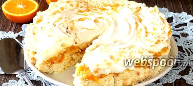 Творожная запеканка с апельсинами и меренгой