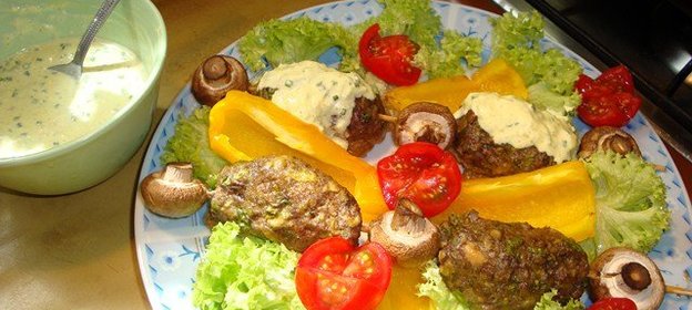 Мини-кебабчики баклажаново-мясные