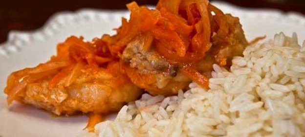 Рыба с овощами под маринадом