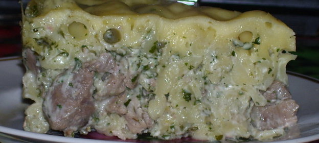 Запеканка из макарон со свининой