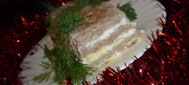 Мясная запеканка с сыром и яйцом