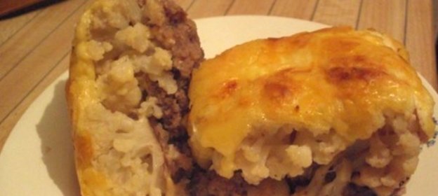 Запеканка с цветной капустой и фаршем