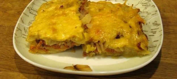 Запеканка с мясом и помидорами