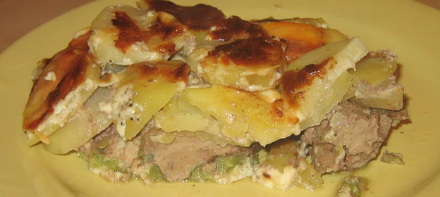 Запеканка картофельная с печенью