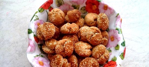 Бананово - кунжутное печенье