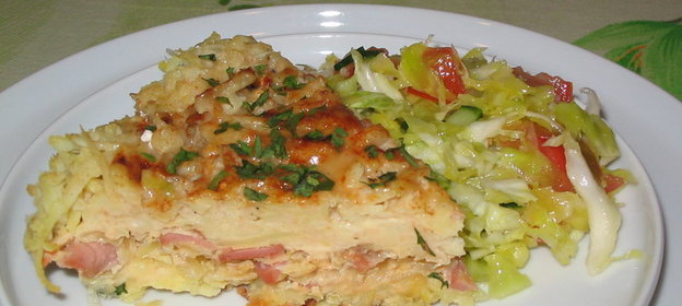 Картофельная запеканка с квашеной капустой