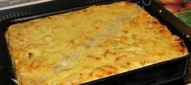 Картофельная запеканка с сыром и луком