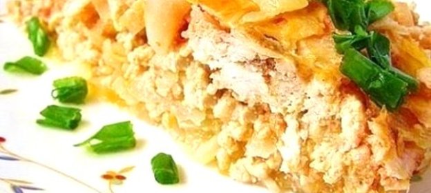 Капустная запеканка с куриным фаршем
