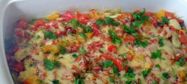 Запеканка из летних овощей с фаршем