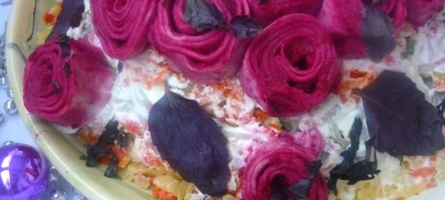 Салат Сельдь под букетом