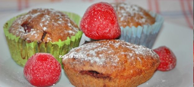 Бананово-клубничные кексики (маффины)_Bаnаnа Strawberry Muffins