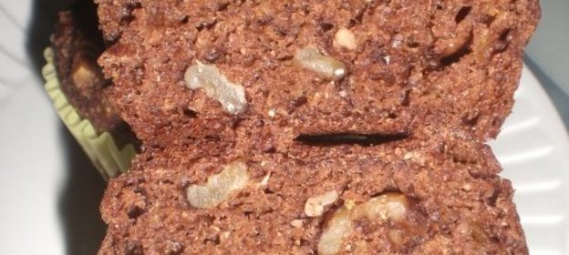 Шоколадно-апельсиновые ореховые маффины( без жира)-вариант