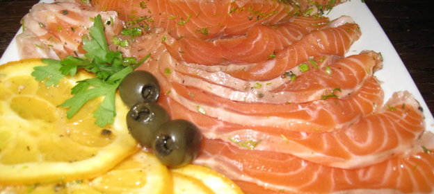 Малосольная семга(лосось) в апельсинах