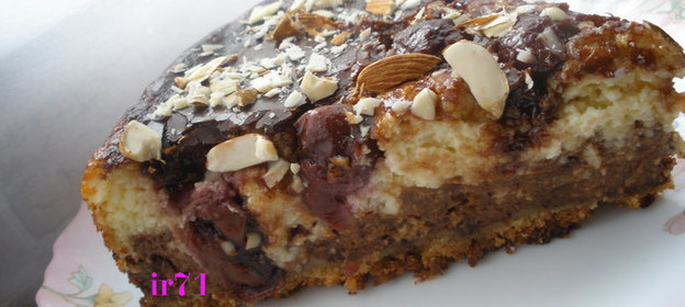 Шоколадно-вишнёвый творожник