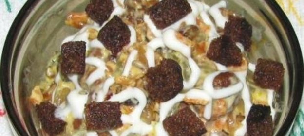 Салат с фасолью и грибами