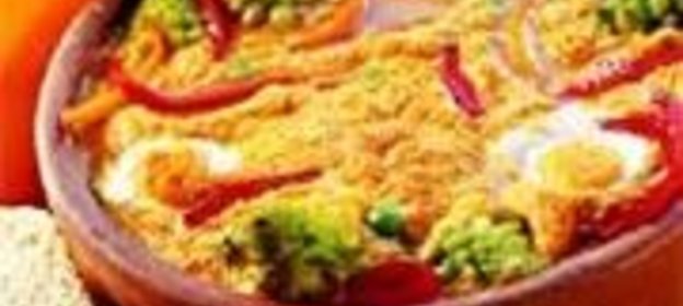 Запеканка из яиц с овощами