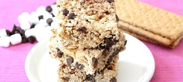 Пирожные с воздушным рисом и зефиром