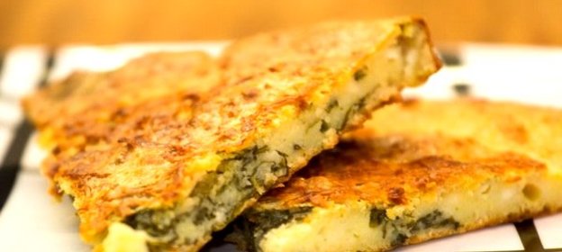 Творожная лепешка с полентой