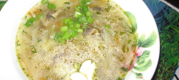 Щи сборные с грибами и гречневой крупой