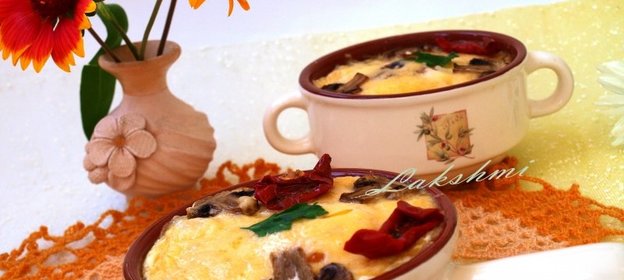 Рисовая запеканка с шампиньонами