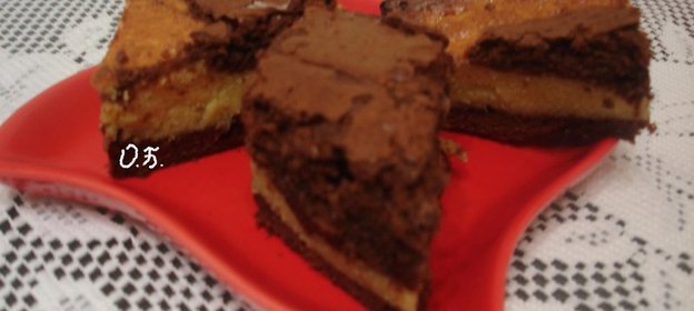 Шоколадно-творожное пирожное