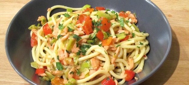 Паста с копченым лососем