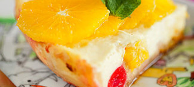 Пестрая фруктово-творожная запеканка в мультиварке