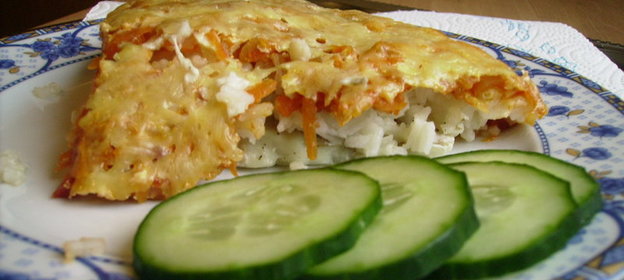 Рыбная запеканка с рисом