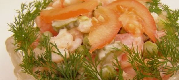 Салат Любимый с креветками